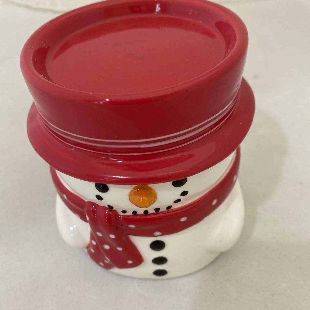 SNOWMAN CANDLE HOLDER AND CANDLE - Picture 3 of 4